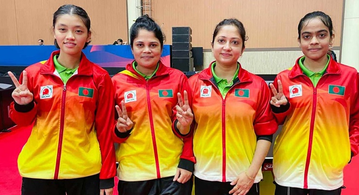দক্ষিণ কোরিয়ায় এশিয়ান টেবিল টেনিসে পাকিস্তানের মেয়েদের হারিয়েছে বাংলাদেশ
